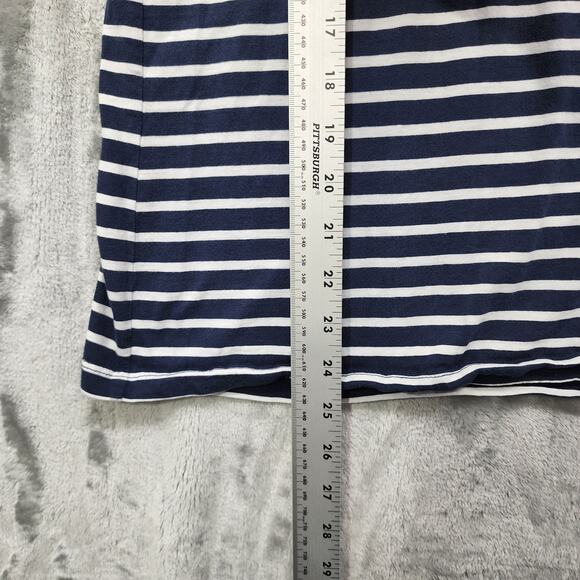 Nautica Top Womens L Blue White Striped Knot Short Sleeves Tee Cotton Casual - Picture 9 of 10